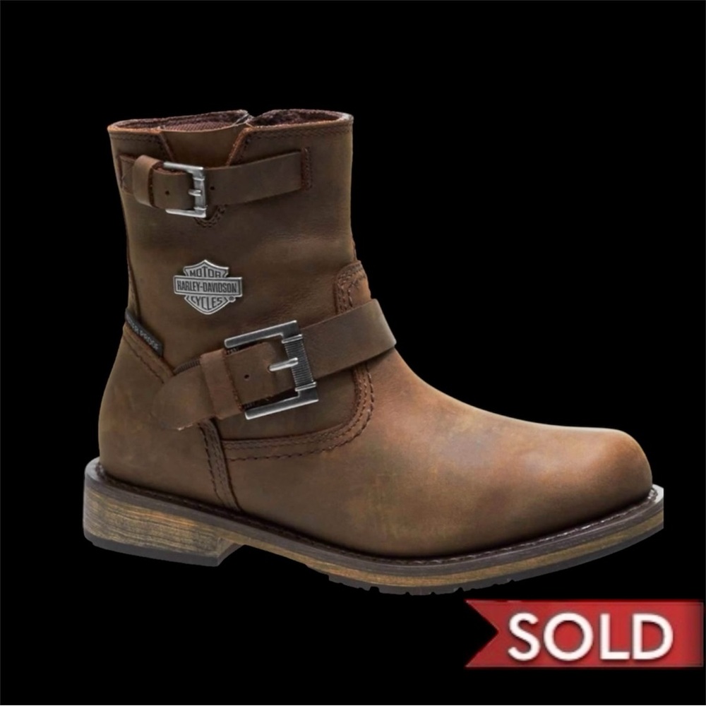 Harley-Davidson Women's Kommer Waterproof Brown Motorcycle Boots D87157 Size 6